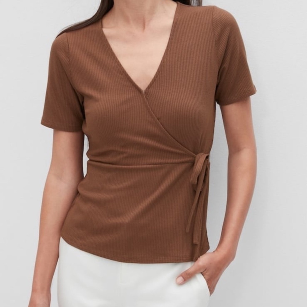 Brown Wrap Top